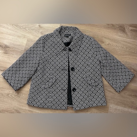 Eden Court Black and White Cropped Blazer size M - Picture 1 of 7